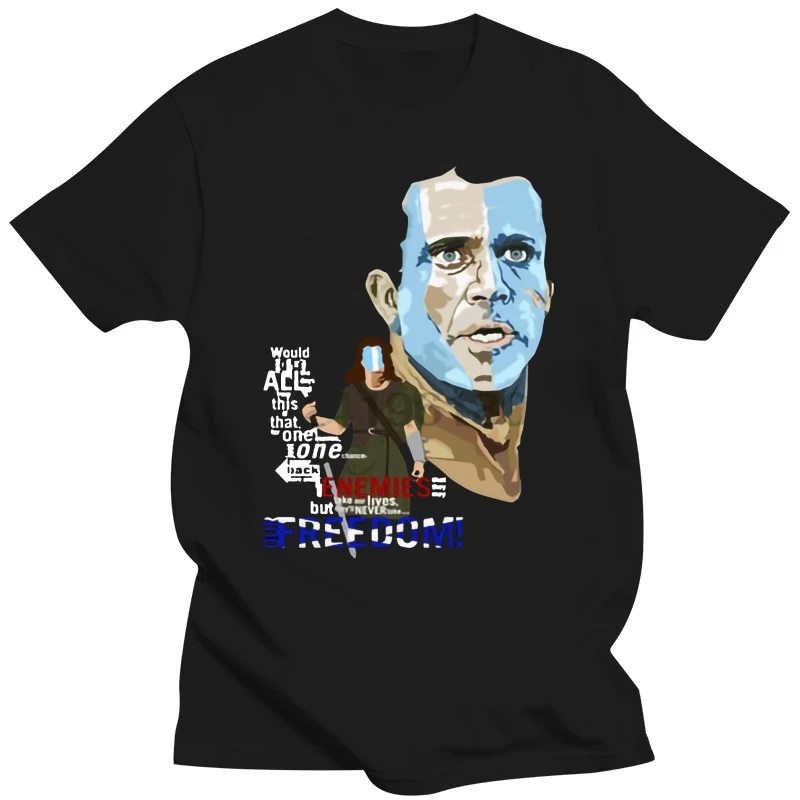 Printed Men T Shirt Cotton tShirt O-Neck Short-Sleeve Women T-Shirt William Wallace (Braveheart)