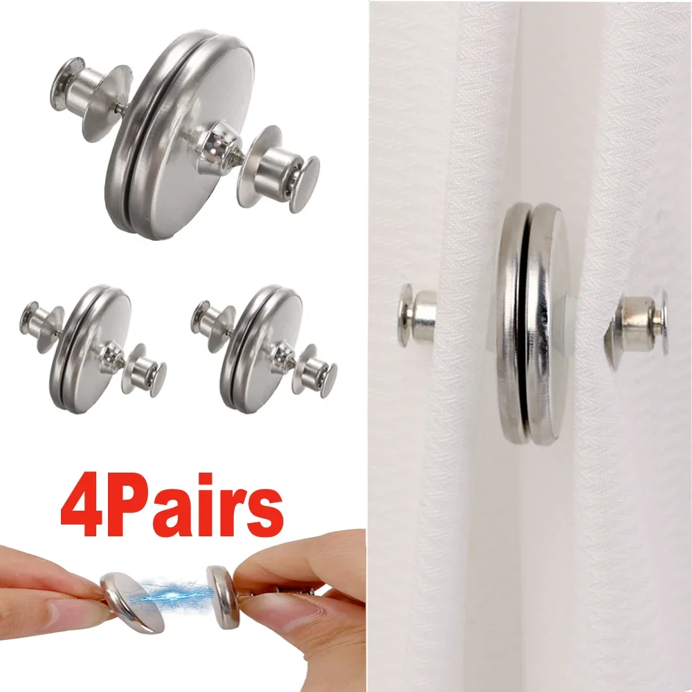 

4/1Pairs Magnetic Curtain Buckle Detachable Magnet Buckle Adjustment Curtain Clip Bathroom Bedroom Home Decoration Accessories