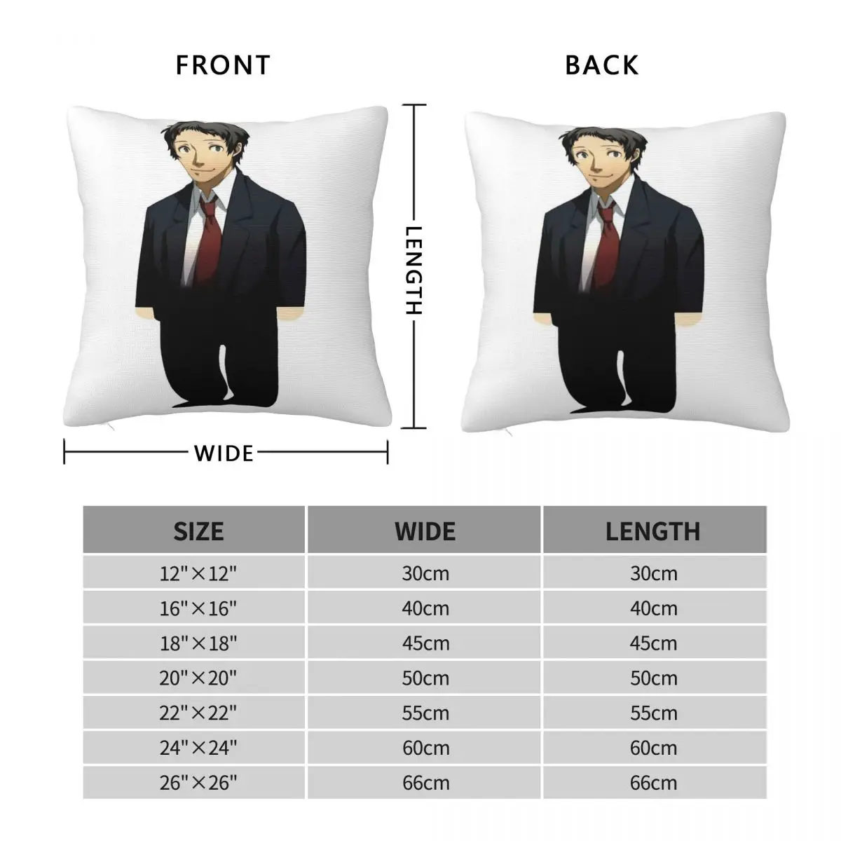 Megami Tensei Tohru Adachi Square Pillowcase Polyester Linen Velvet Printed Zip Decorative Pillow Case Car Cushion Cover