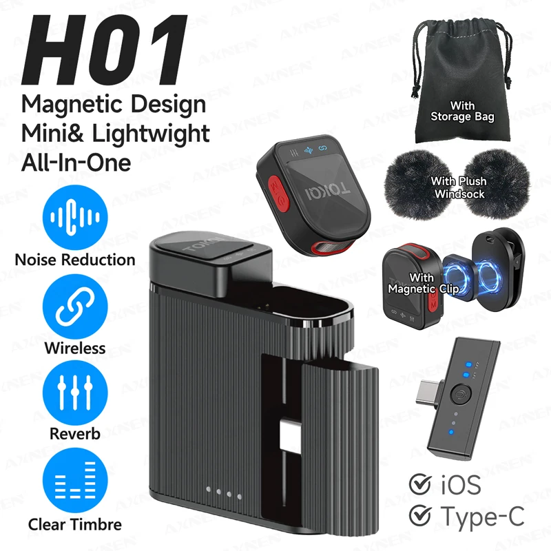 

AXNEN беспроводной мини-петлированный микрофон Bluetooth магнитное притяжение карта шумоподавления для мобильного телефона прямая трансляция игры