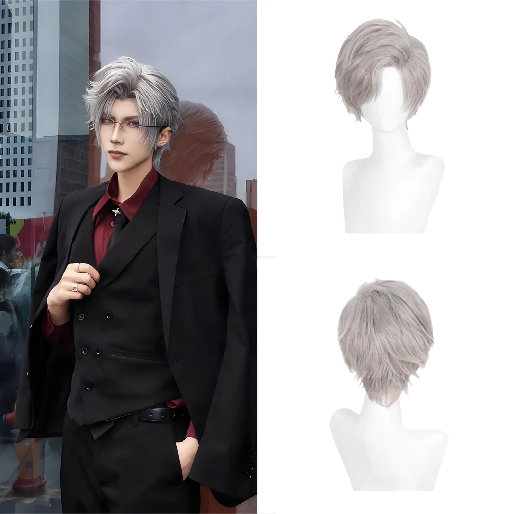 أنيمي لعبة الحب والمساحة العميقة Xavier رافاييل سيلوس تأثيري الشعر الاصطناعية 10 بوصة الشعر القصير هالوين كرنفال شعر مستعار طبيعي