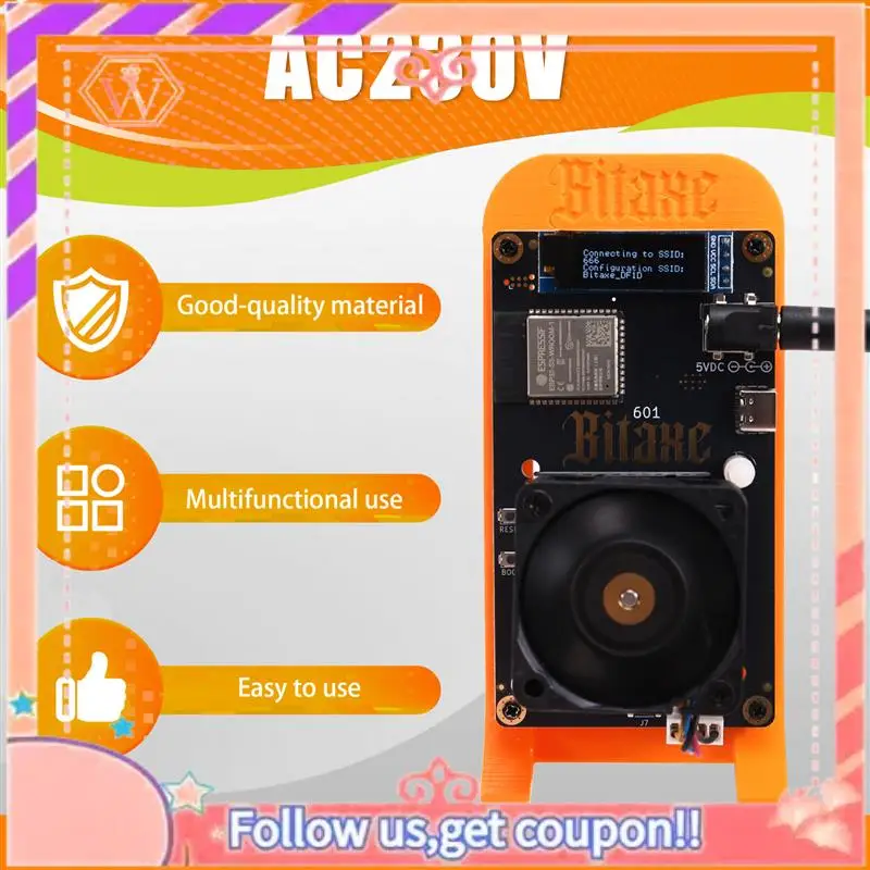 

Модернизированный Bitaxe Gamma 601 Solo Miner 1,2TH/S BM1370 Asic Chip 18 Вт от Antminer S21 Pro Bitcoin BTC Miner с кронштейном