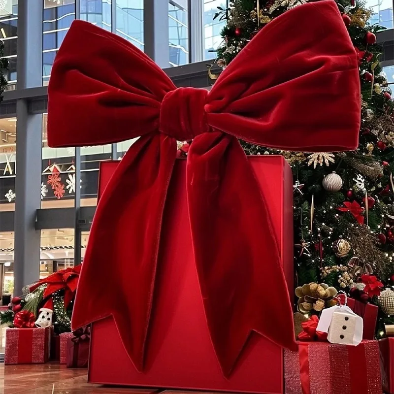 

Luxury Red Velvet Giant Butterfly Bow for Christmas Custom Elegant Holiday Party Birthday Event Decoration