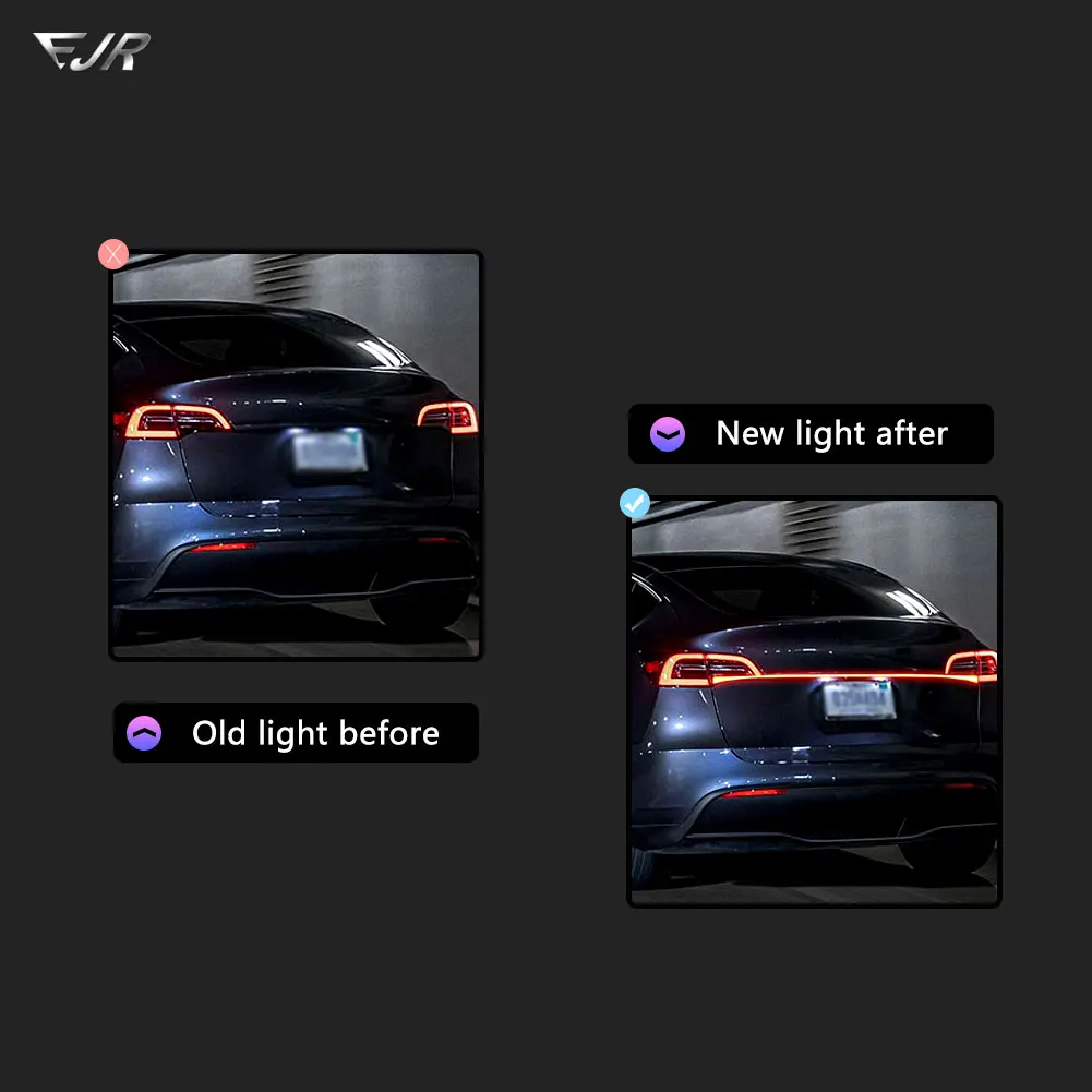 Through Taillight For Tesla Model 3 Y 2019-2023 Flowing Dynamic Turn Brake Rear Tail Trunk Light Bar Auto Lamp Accessory