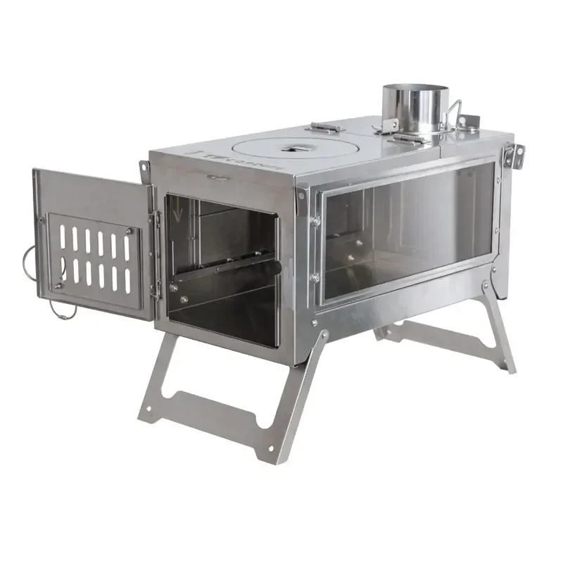 

Hot sales Camping Foldable Multifunctional Backpack Stainless Steel Wood Stove Camping (Secondary Burn + Retractable Chimney)