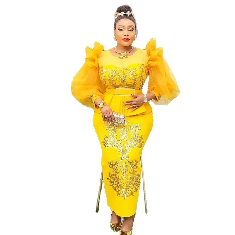 فساتين سهرة بمقاسات كبيرة للنساء فستان ترتر أفريقي فاخر أنيق لحفلات الزفاف الربيعية فستان طويل ملابس أنقرة للسيدات #6