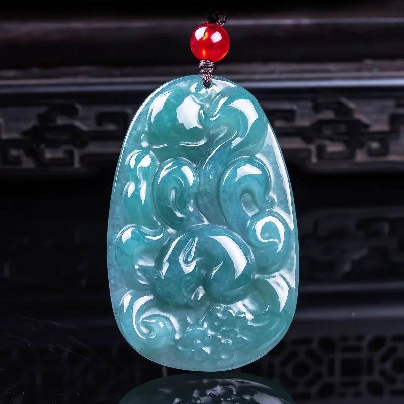 

Natural A-grade Jade Fox Fairy Nine Tailed Fox Brand Exquisite Jade Pendant Type Old High Ice Pendant Jade Beauty