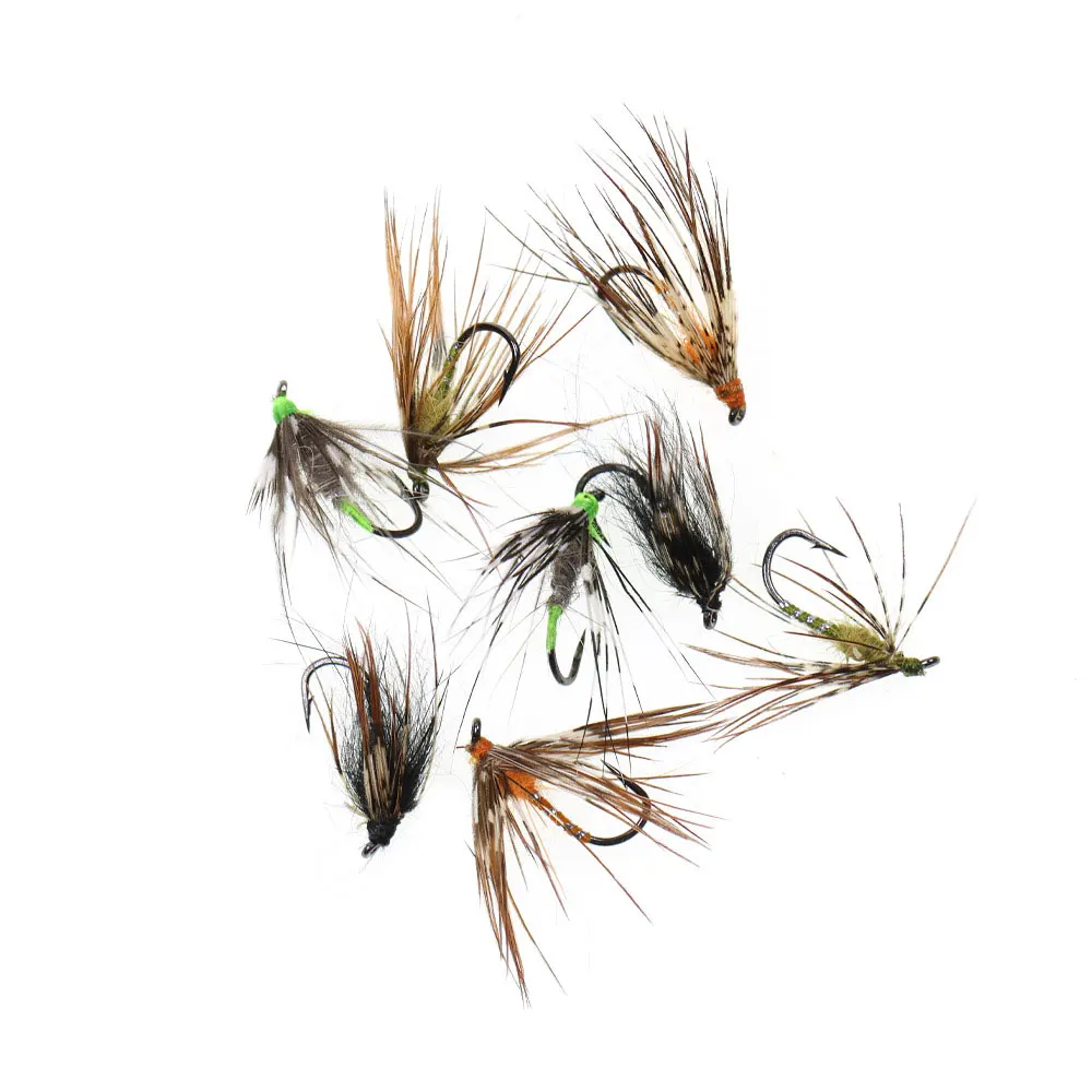 Bimoo 8 Stück # 14 Grizzly Soft Hackle Tenkara Fliegen mit Widerhaken, Wet Midge Fliegen, Tenkara Nymphenfliegen, Forellen- und Grayling-Angelköder – Detail 7