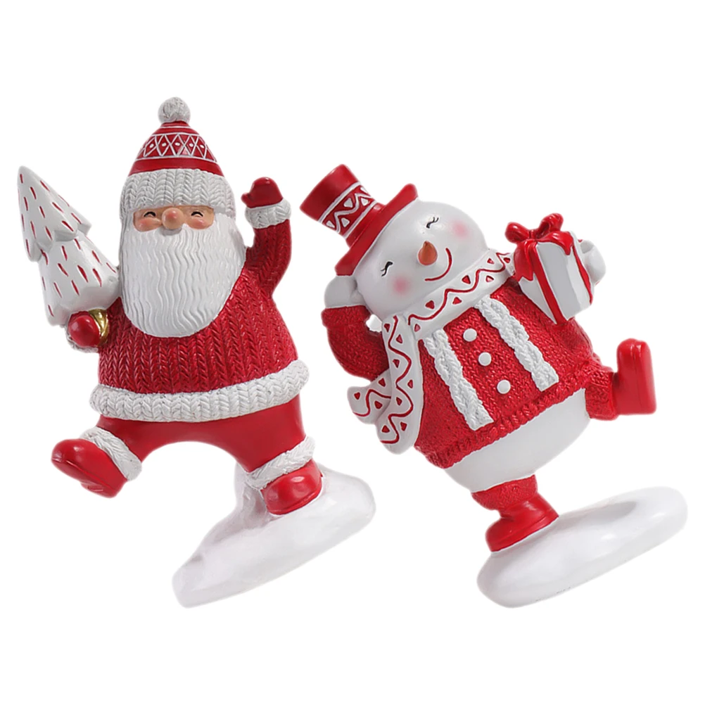 

1Set Christmas Snowman Decorations Resin Ornaments Exquisite Design Tabletop Xmas Party Decor Christmas Ornaments