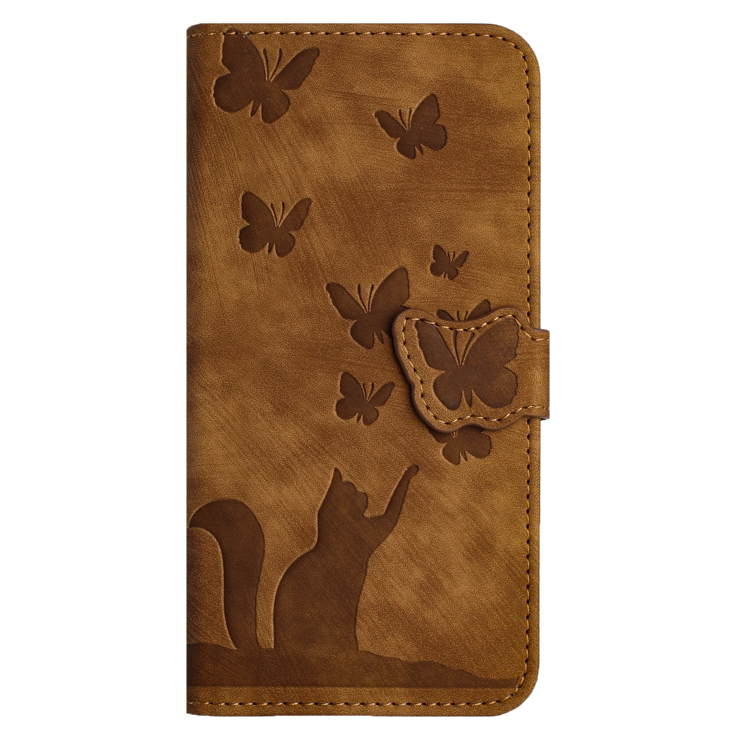Butterfly Cat Magnetic Cards Solt Wallet Flip Case For iPhone 17 Pro Max 16 Plus 15 14 13 Leather Wallet Stand Book Pocket Cover