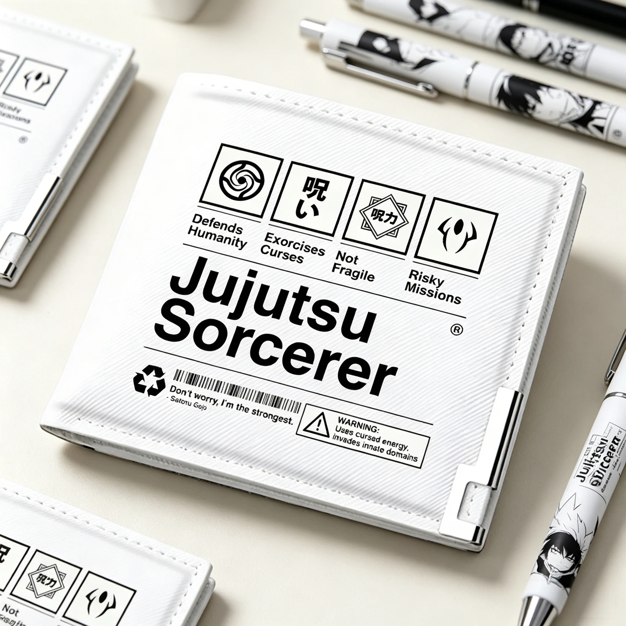 

Белый короткий кошелек Jujutsu Kaisen, тонкий аниме-держатель для удостоверений личности, студенческие сумки для денег, кошелек из искусственной кожи с героями мультфильмов, мини-клатчи унисекс