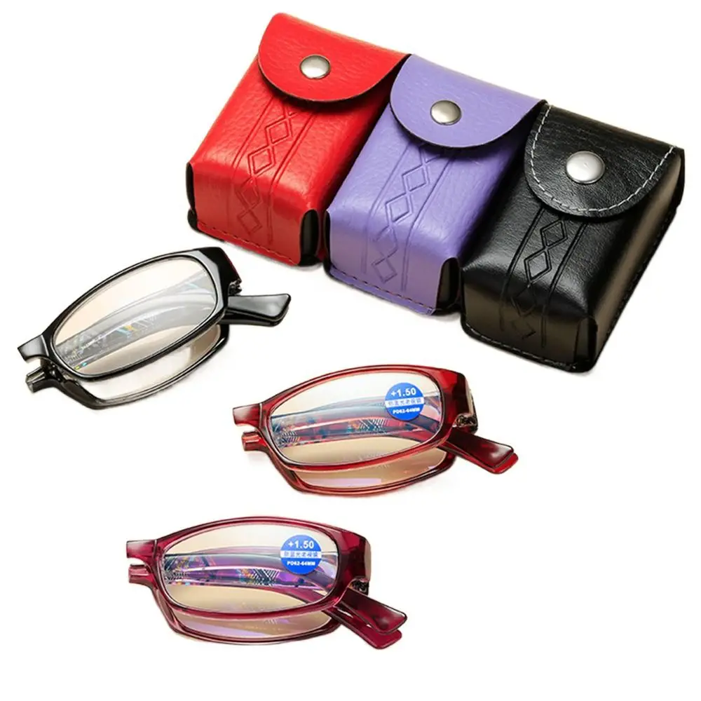 

With Glasses Case Anti-Blue Light Reading Glasses Eye Protection Blue Ray Blocking Optical Spectacle Eyeglass Foldable