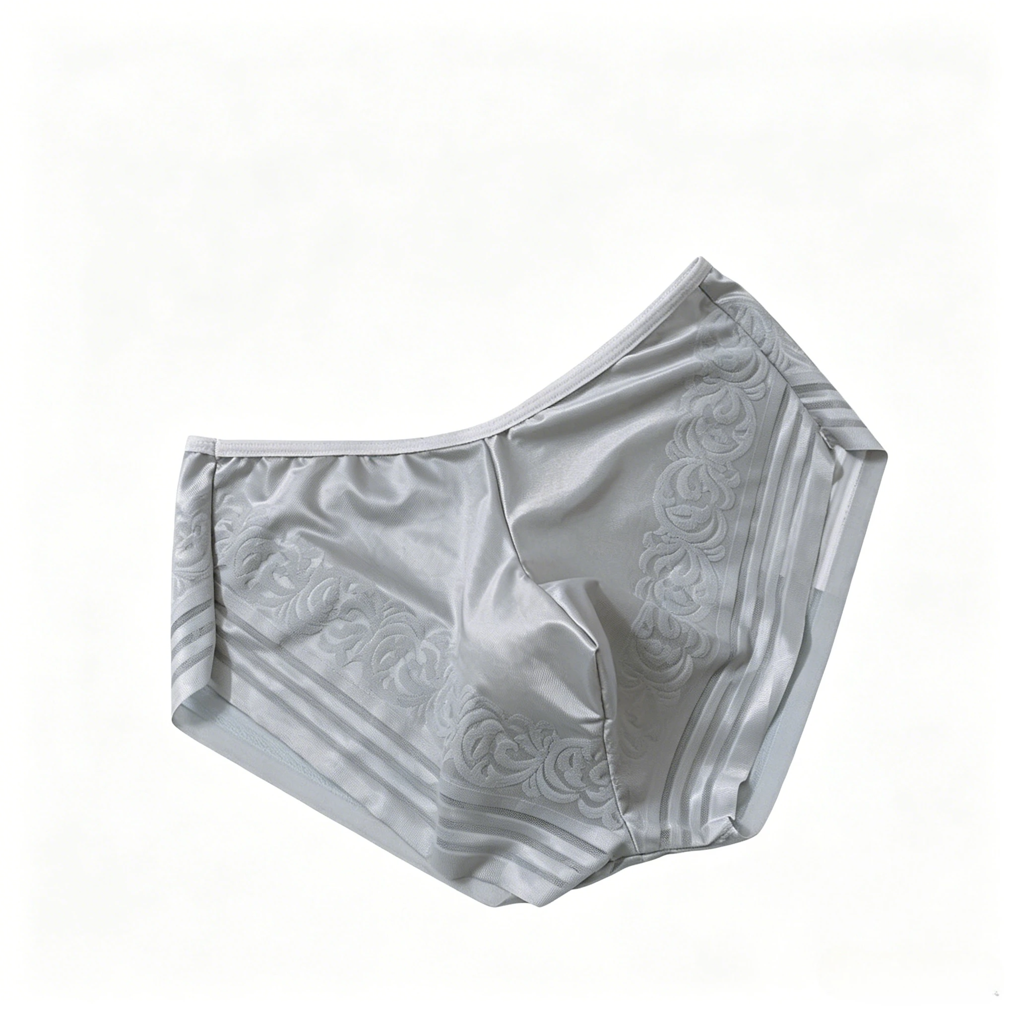 Men's Jacquard Mesh Boxer Briefs Low-Rise U Convex Pouch Plus Size Underwear