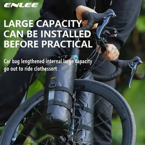 Imagen 1 del producto ENLEE-bolsa para horquilla delantera multifuncional para bicicleta, bolsa impermeable para exteriores, capacidad de 5L, bolsa de viaje de larga distancia para bicicleta de montaña y carretera