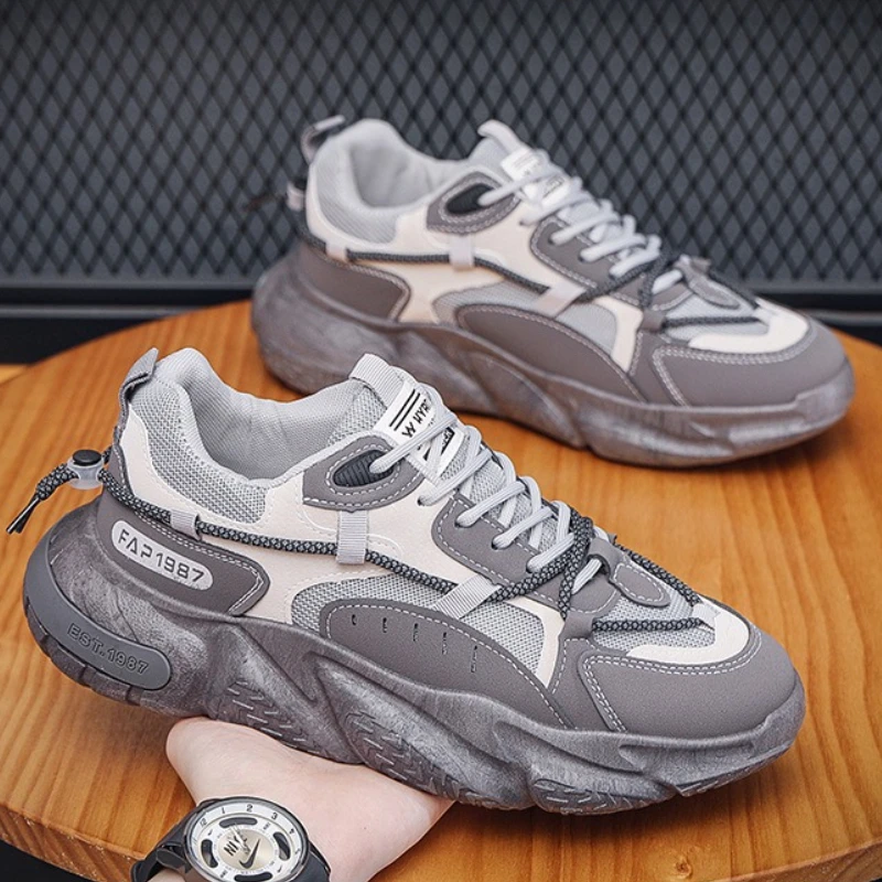 

Мужская повседневная обувь с сеткой 2025 года. Новые дышащие туфли для папы, увеличивающие рост. Удобные износостойкие кроссовки на мягкой подошве.