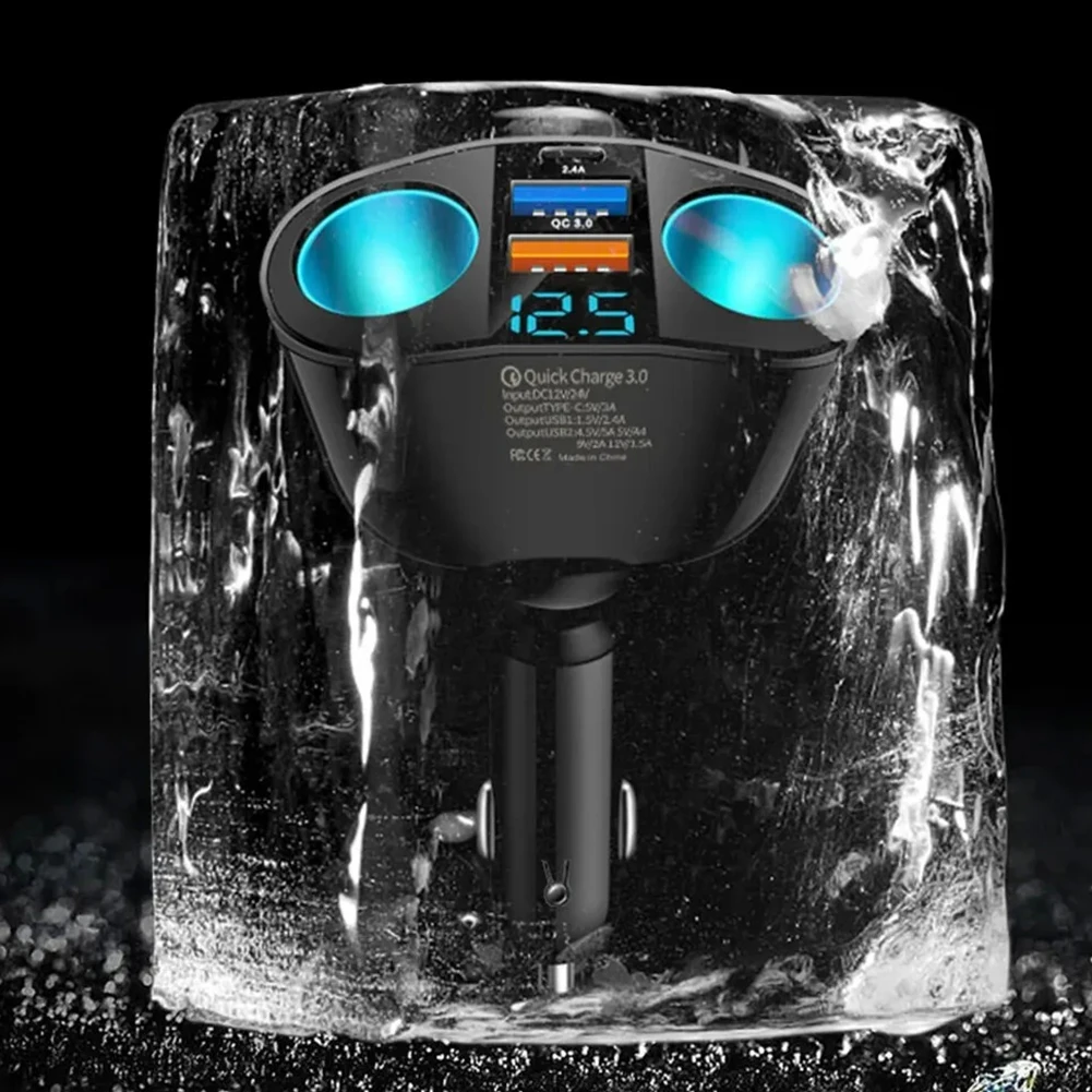 Isqueiro do carro soquete divisor pd qc3.0 12v-24v carregador de telefone tomada dupla usb adaptador de alimentação para carregamento dvr do telefone móvel