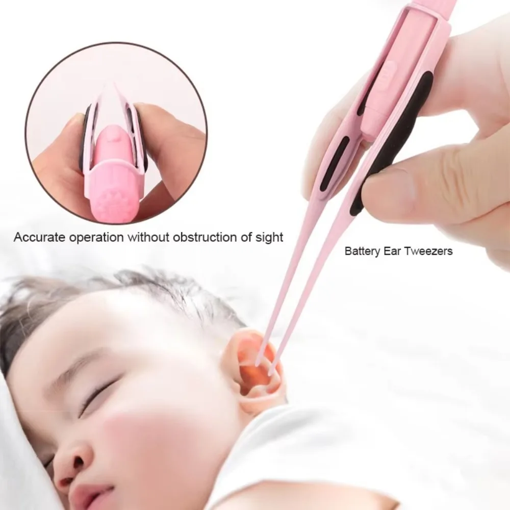 سلامة مصباح ليد إزالة شمع الأذن الملقط المضادة للانزلاق المضادة للصدأ الأذن الشمع مزيل كليب Earpick الاستخدام المنزلي