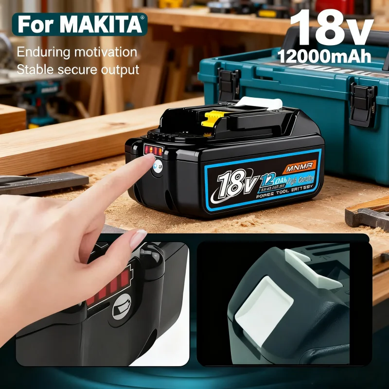 

For makita Battery12.0Ah 18v for makita tools battery for makita Drill DGA404 DDF487 DTW700Can replace BL1860B BL1850B
