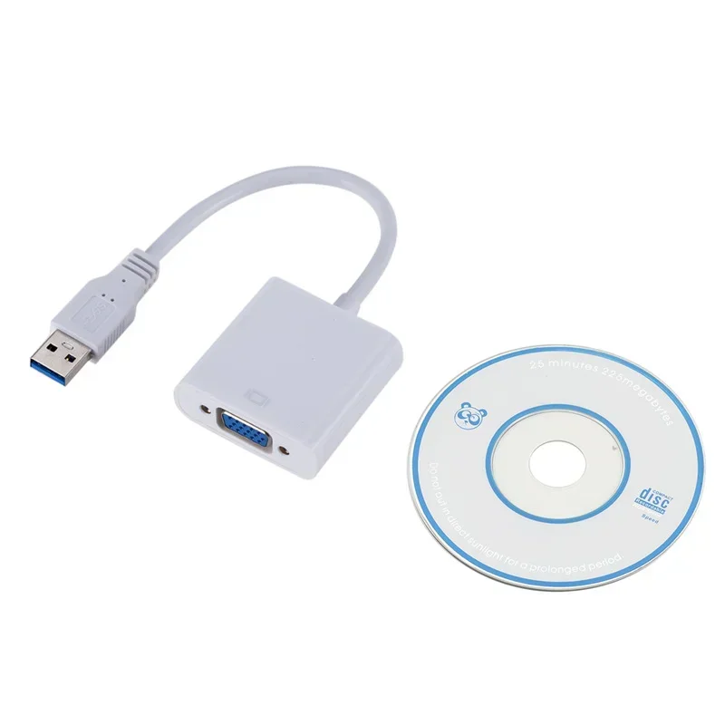 Câble adaptateur USB 3.0 vers VGA, carte de fouille externe, prend en charge XP, WIN7, 8, conversion HD, transmission et directions