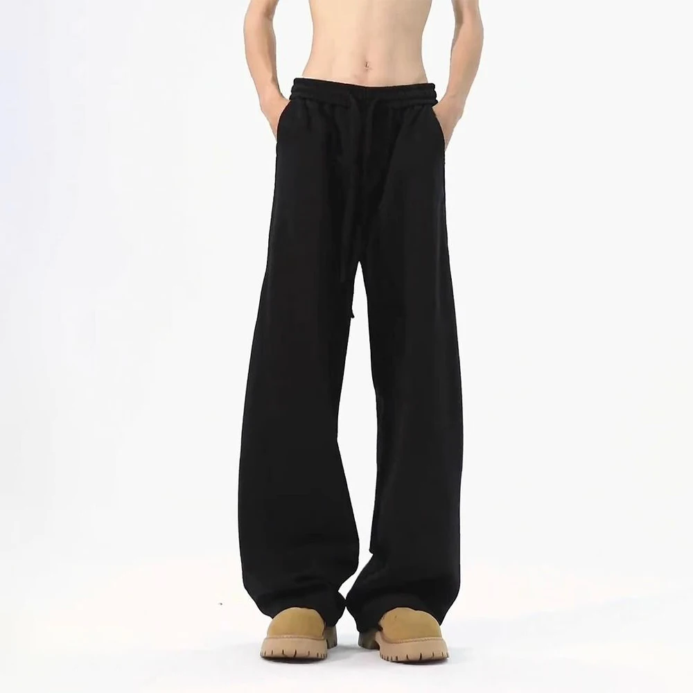 Mens Streetwear Trousers Autumn Wide Leg Sports Casual Pants Youth Daily Campus Versatile Straight-Leg Pant Male Men'S Clothing