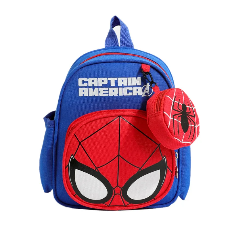 Marvel Cartoon Captain America Boys Cute Backpack Bags for Kids Spine Protective Breathable Backpack Schoolbag Shoulder Bag Gift