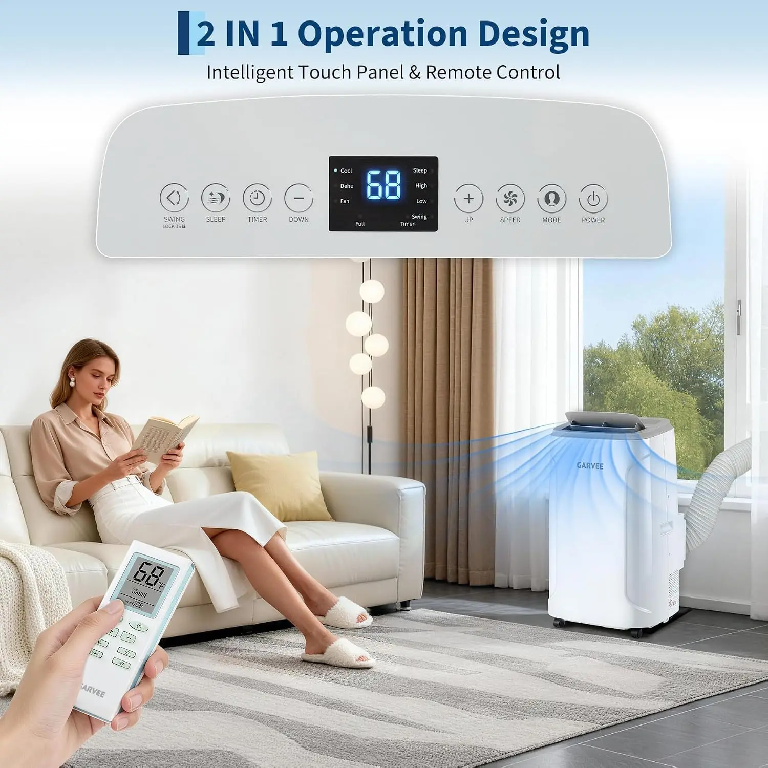 Portable Air Conditioner, 12000 BTU AC Unit for Rooms up to 550 Sq Ft