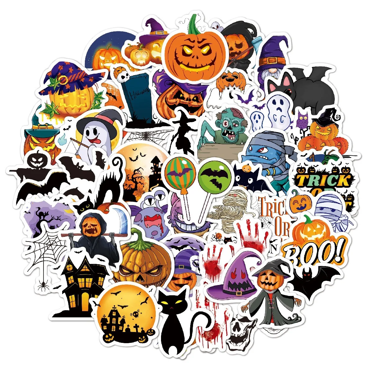 Halloween Stickers Cartoon Graffiti Luggage Computer Notebook Decoration Laser Halloween Stickers Festival Party Gift Decoration