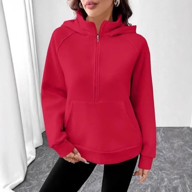 Damen-Kapuzenpullover im europäischen Stil, Herbst und Winter, neuer Stil, Stehkragen, Kapuzen-Design, französisches Sweatshirt, modisches, vielseitiges Oberteil