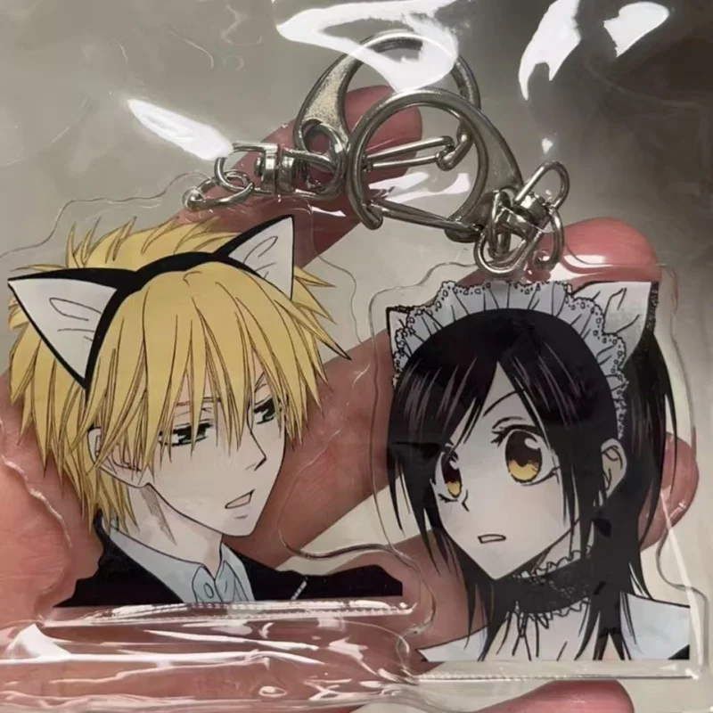 Anime Maid Sama! Llavero de cosplay de Usui Takumi y Ayusawa Misaki, bonito personaje de dibujos animados, colgante de acrílico, decoración para mochila