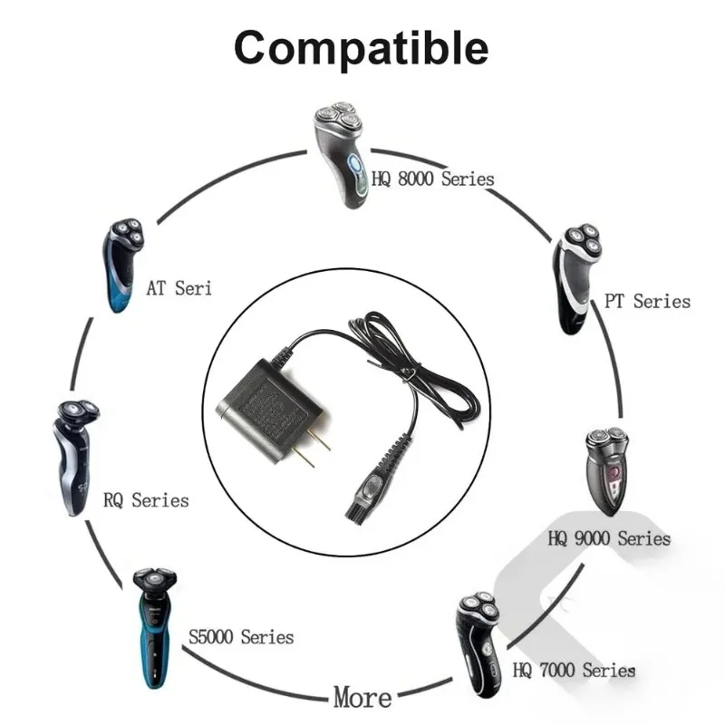 شاحن ماكينة حلاقة 15 فولت لسلسلة فيليبس HQ8505/7000 5000 3500 MG3750 MG5750 MG7750 شاحن سلك محول الطاقة لماكينة الحلاقة الكهربائية
