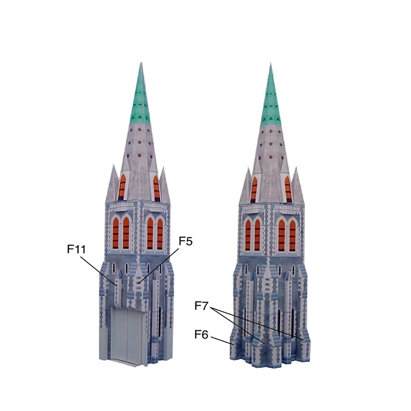 New Zealand Christ Church Cathedral 3D Paper Model House Papercraft DIY Art Origami Building Teens Adult Craft Toys QD-180