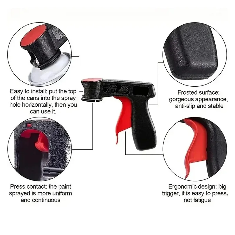 1Pc Universal Reusable Plastic Spray Paint Handle Portable Hand Gun For Car Color Changing Film Self Spraying Pasting Tool