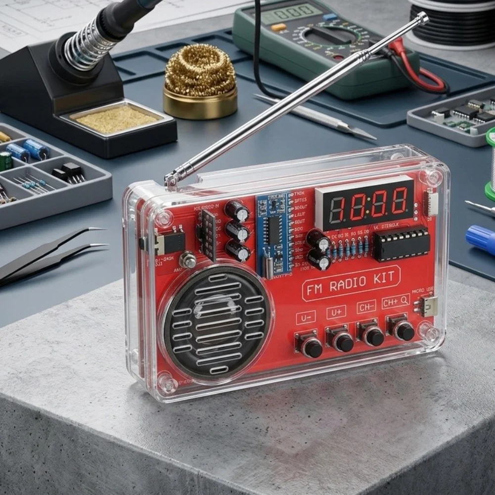 Digital Display For FM Radio DIY Soldering Kit 50-108MHz RDA5807 Chip With 3W Speaker For Electronic Learning And Assembly Pract