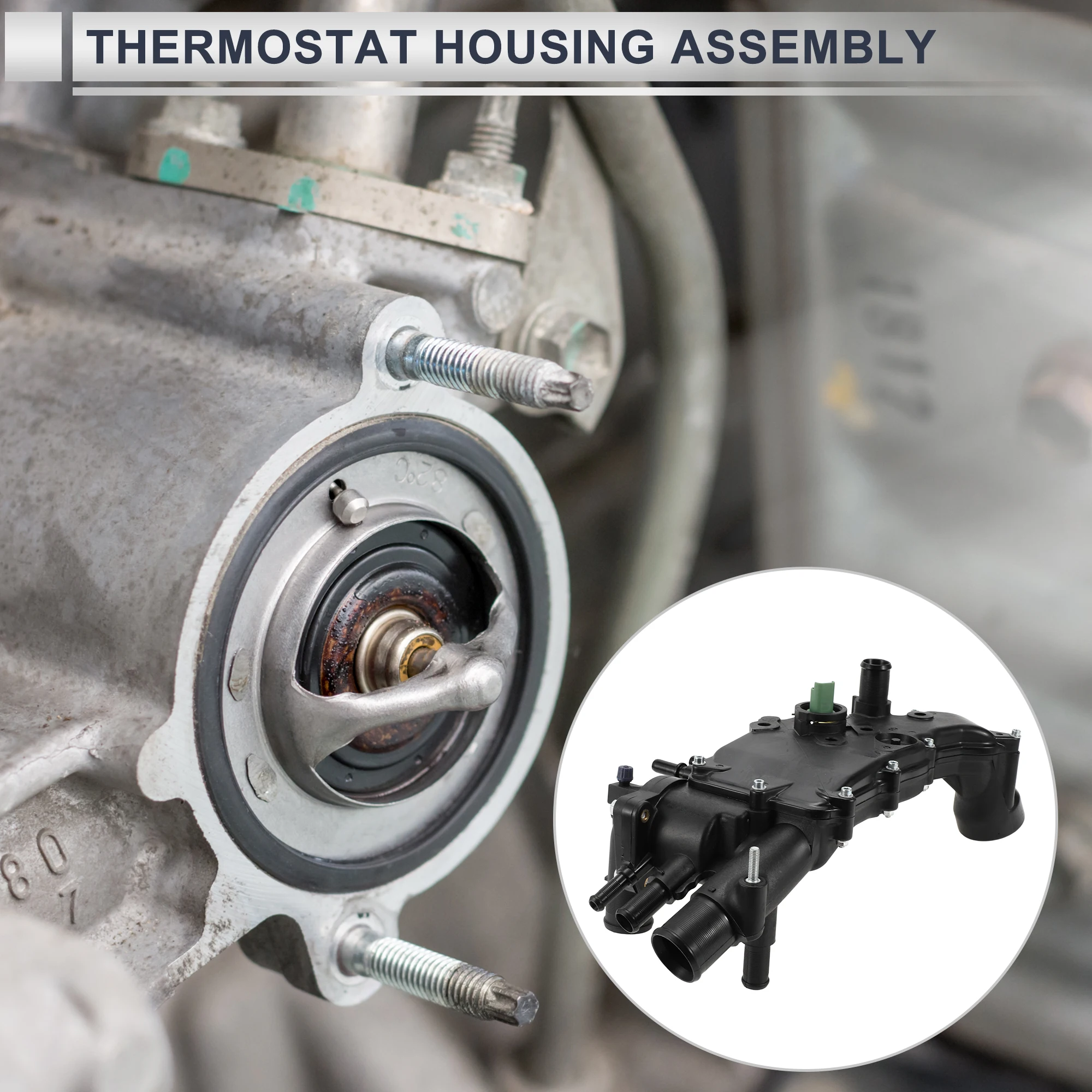 

X Autohaux Engine Coolant Thermostat Housing Assembly for Peugeot 307 406 607 Partner