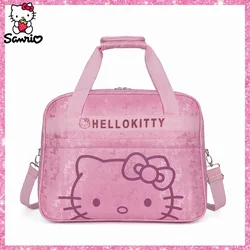 Kawaii Sanrio Hello Kitty Travel Bag Large Capacity Storage Messenger Luggage Bags Shoulder Bag Women Aeroplane Travel Backpack