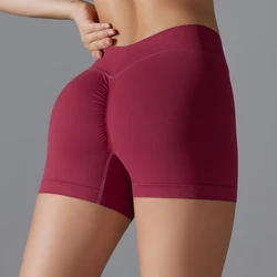 Women Yoga Shorts High Waist Workout Shorts Fitness Yoga Lift Butt Fitness Ladie Yoga Gym Cycling Running Short Pants Sportswear