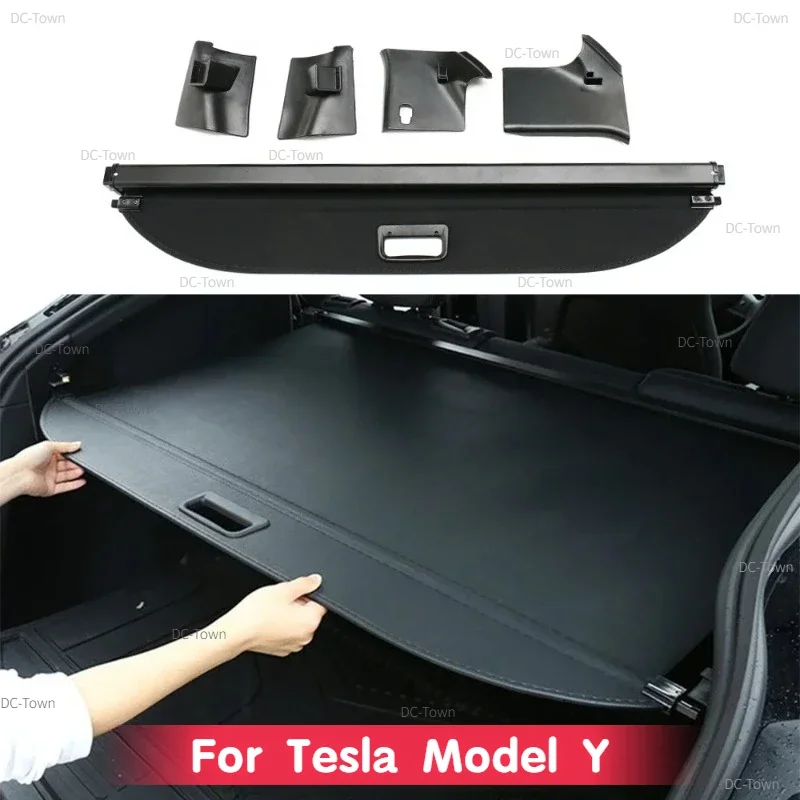 Per Tesla Model Y berlino Trunk Cargo Cover tenda portapacchi posteriore divisorio retrattile accessori per riporre la piastra del deflettore