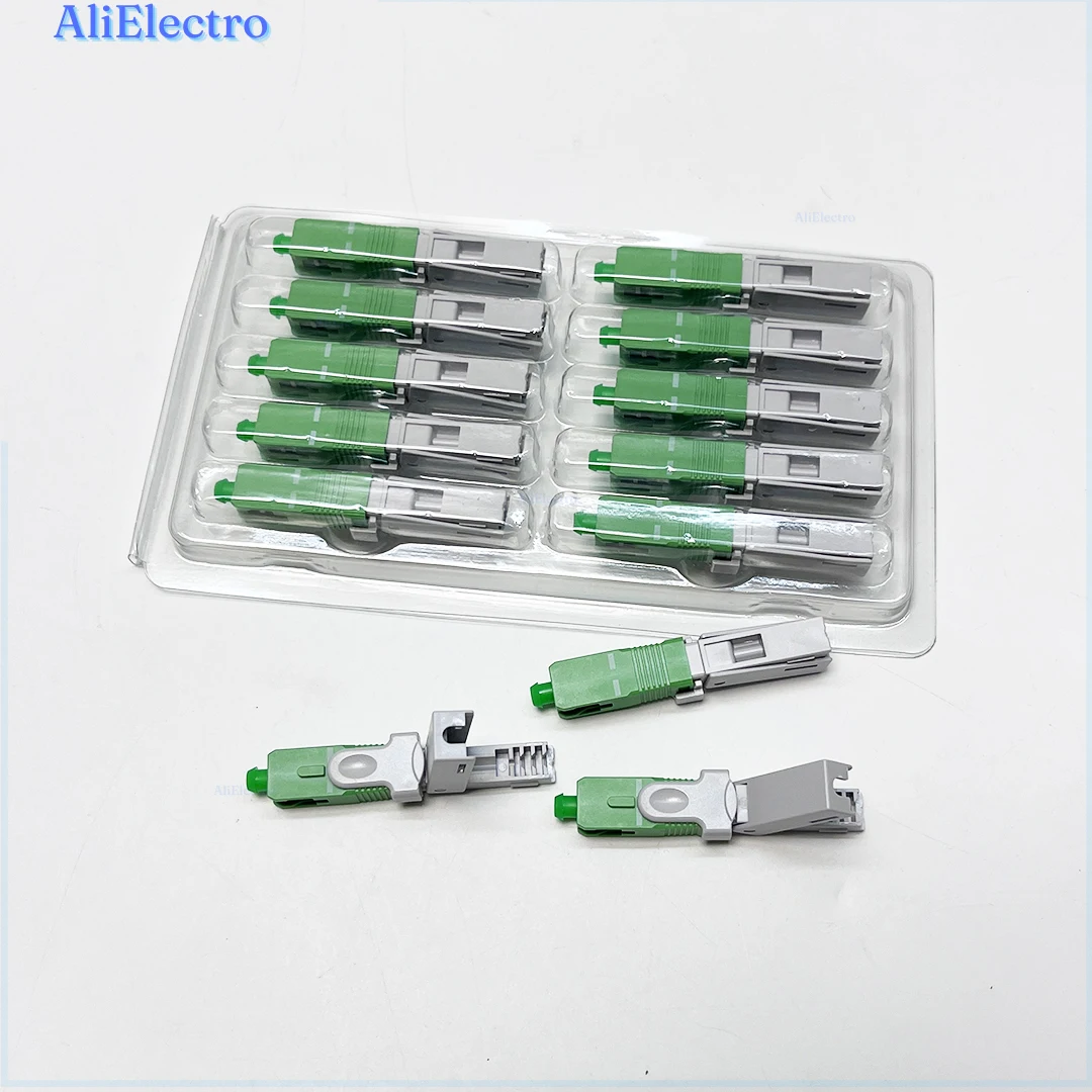 10/30pcs ESC250D FTTH SC APC Optical Fibe Quick Connector SC FTTH Fiber Optic Fast Connector SC Fiber Assembly Connector