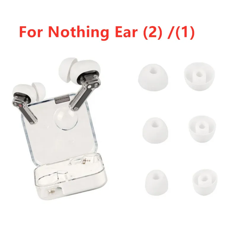 6pcs/lot Silicone In-Ear Earphone Case For Nothing Ear (2) covers Ear caps pads Bud Earbuds eartips cushion For Nothing Ear (1)