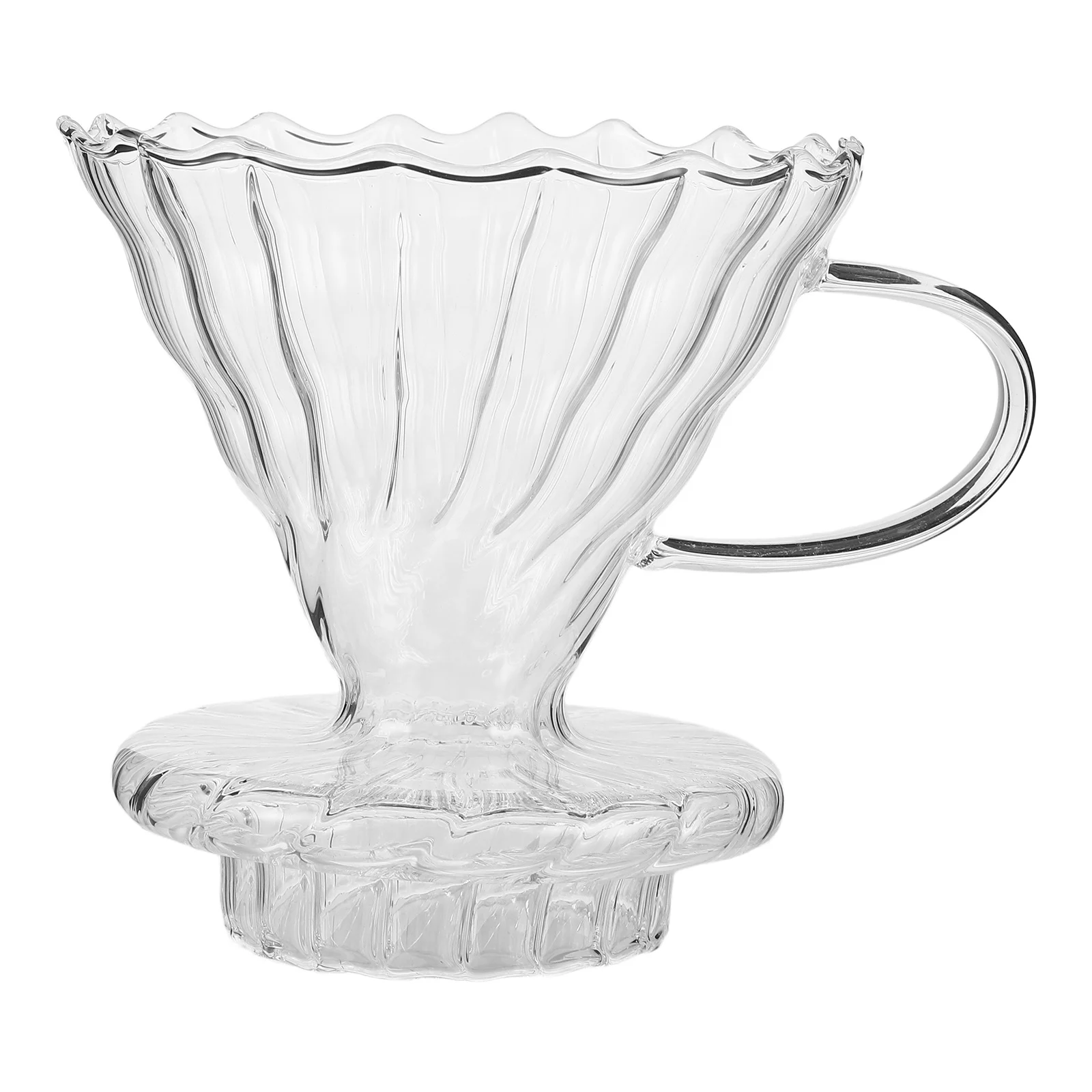 

Reusable Clear Glass Coffee Dripper Funnel Portable Filter Cup Home Kitchen Espresso Pour-Over Coffee Maker Anti-Spill Design