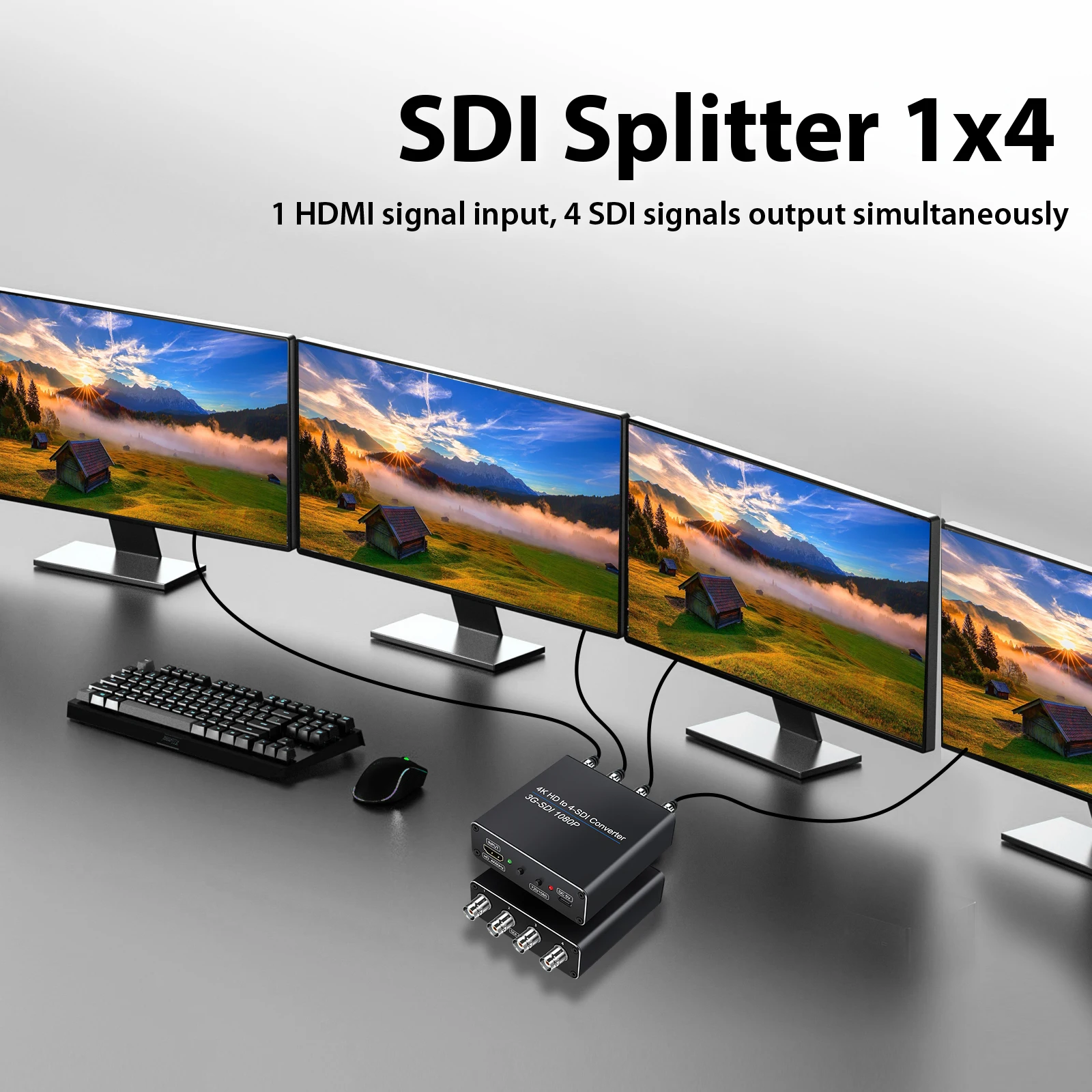 

Преобразователь 4K HD в 4xSDI 1080P HD-SDI/3G-SDI Поддержка 2,97 Гбит/с для PS4/5 DVD TV box HD-камеры