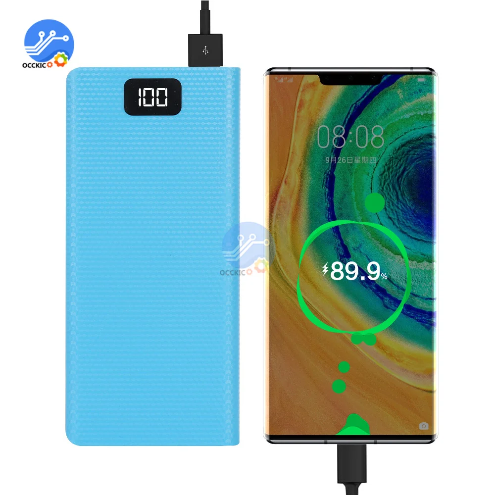 8x18650 Power Bank uchwyt na Bank mocy Case podwójny USB LCD cyfrowy wyświetlacz 8*18650 baterii do przechowywania muszli zorganizować DIY