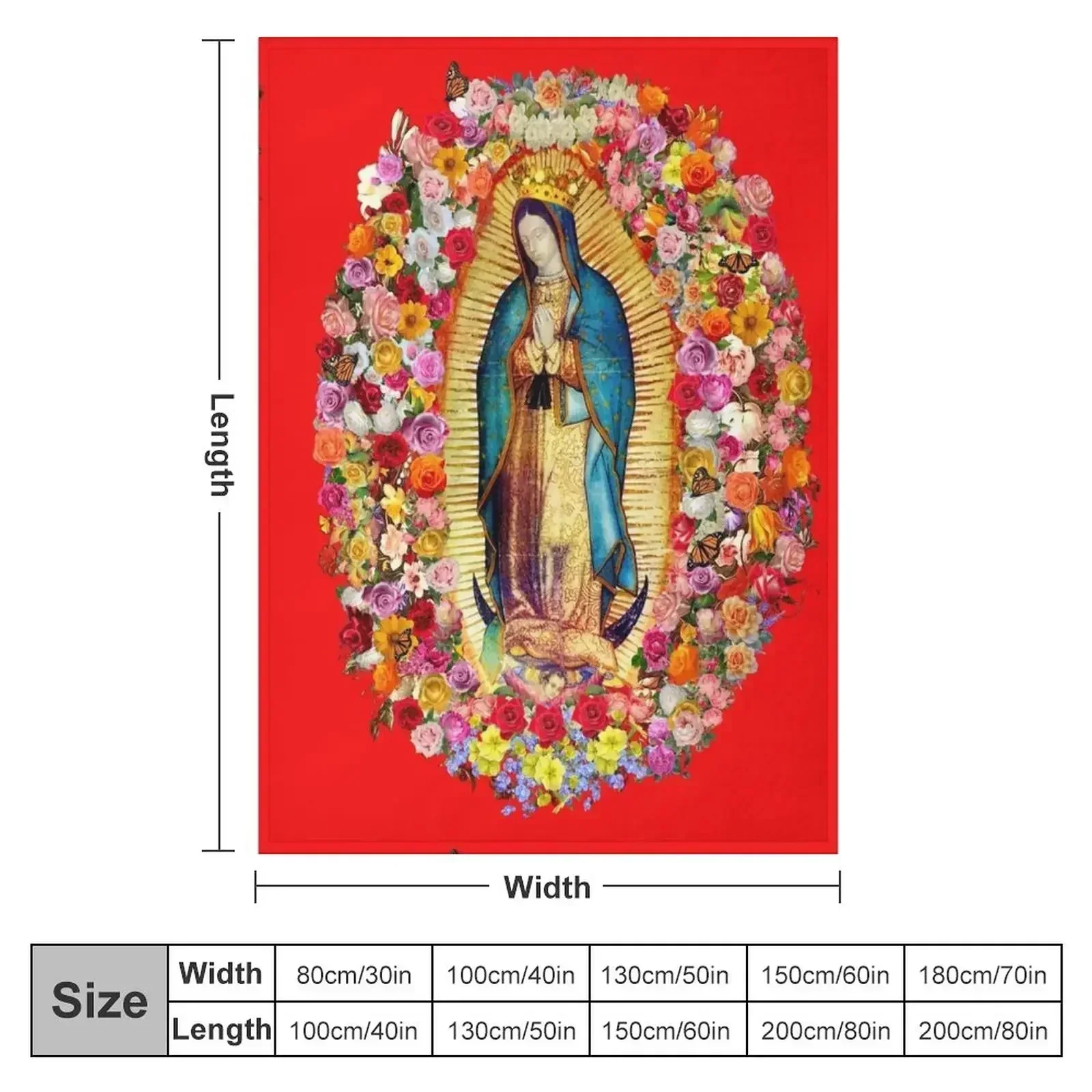 New Our Lady of Guadalupe Mexican Virgin Mary Saint Mexico Catholic Mask Throw Blanket Thin Baby Retros Blankets