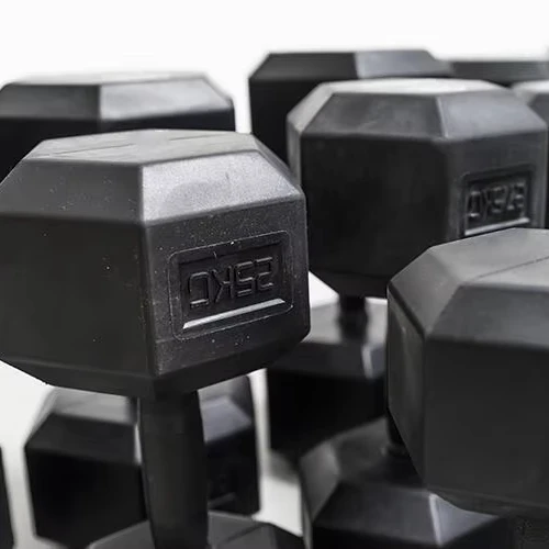 6-Sided Rubber Coated Hex Dumbbells - Cast Lron Core Precision Weight Non-slip for Home Gym & Fitness Center Usepromote sales