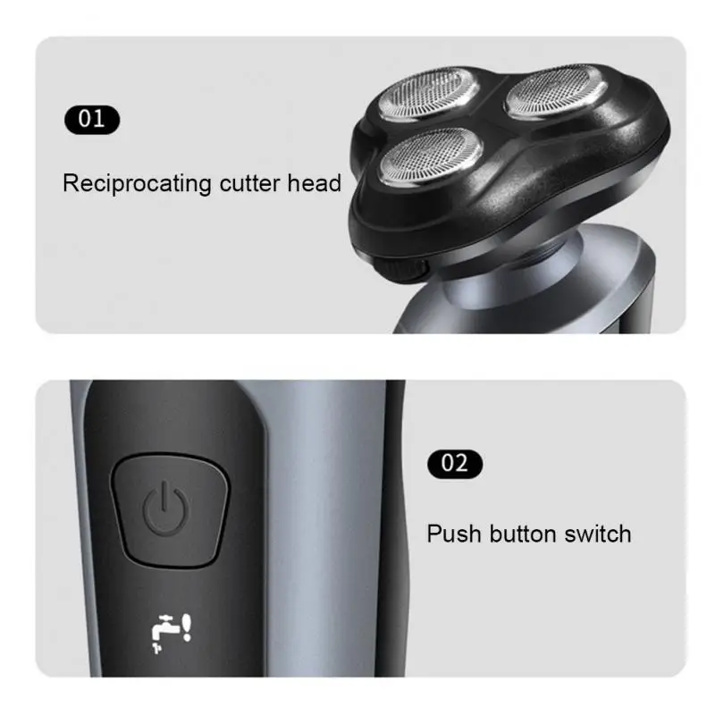 Electric Shavers for Men Waterproof Electric Trimmer Razor Wet & Use Rechargeable Battery Rotary Shavers Machine shaving