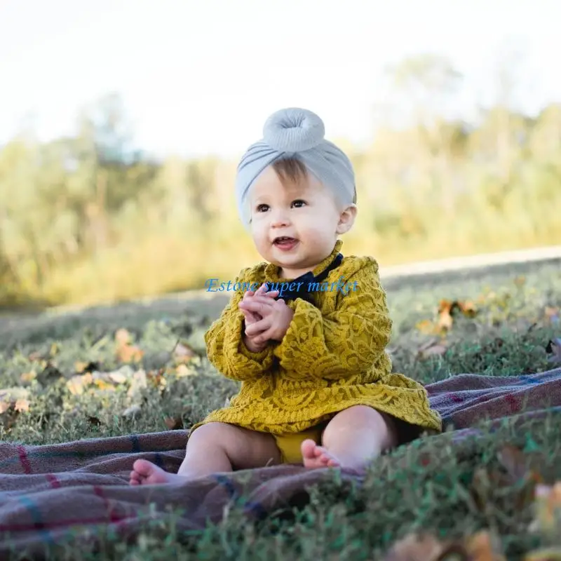 

090B 6pcs Baby Turban Hat Color Headwrap Hospital Nursery Hat Newborns Bun Knot Caps Bonnet Caps for Infant