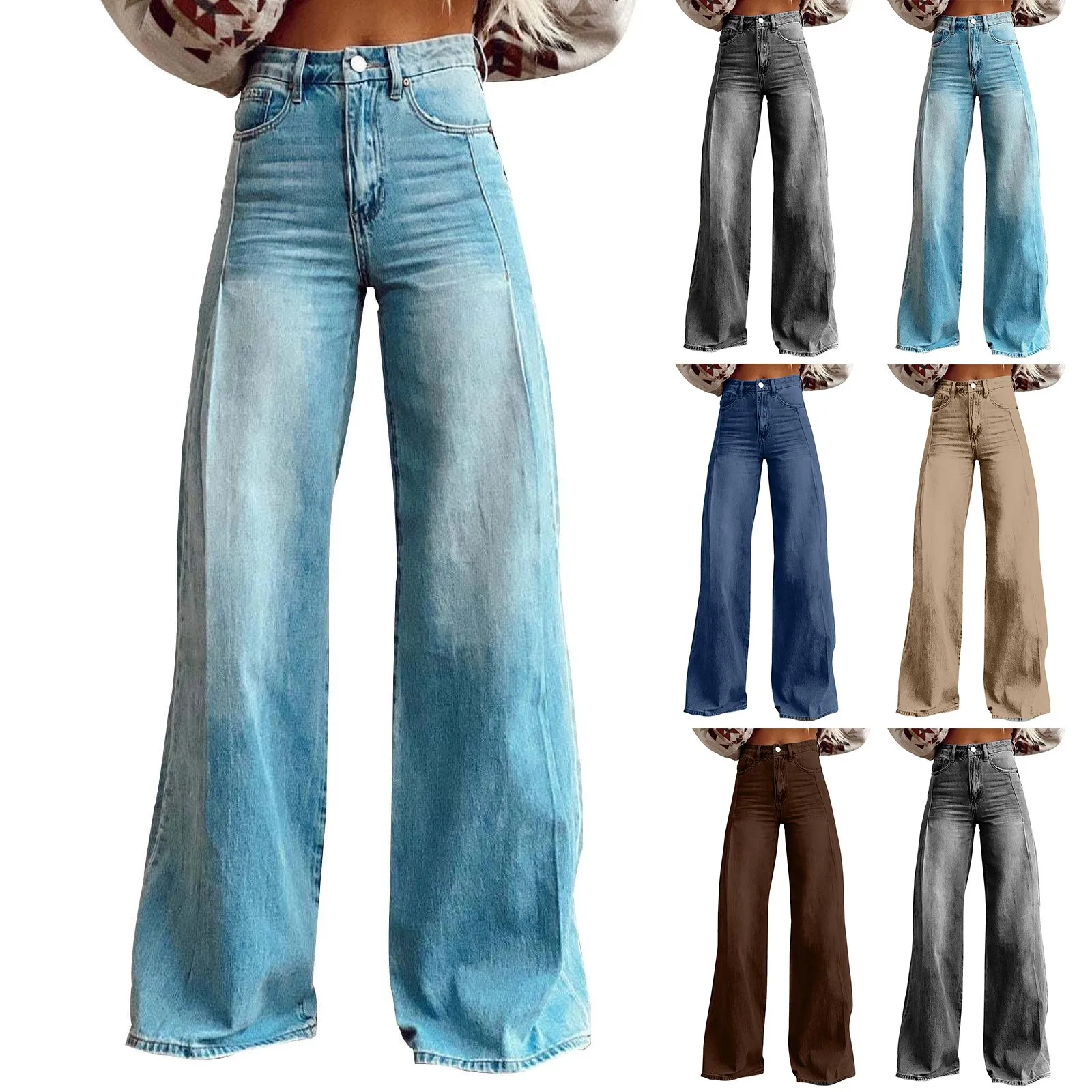 Pantalon Jean Baggy Y2K Bleu Clair Pour Homme - Coupe Ample, Jambes Larges, Style Hip-hop Skater