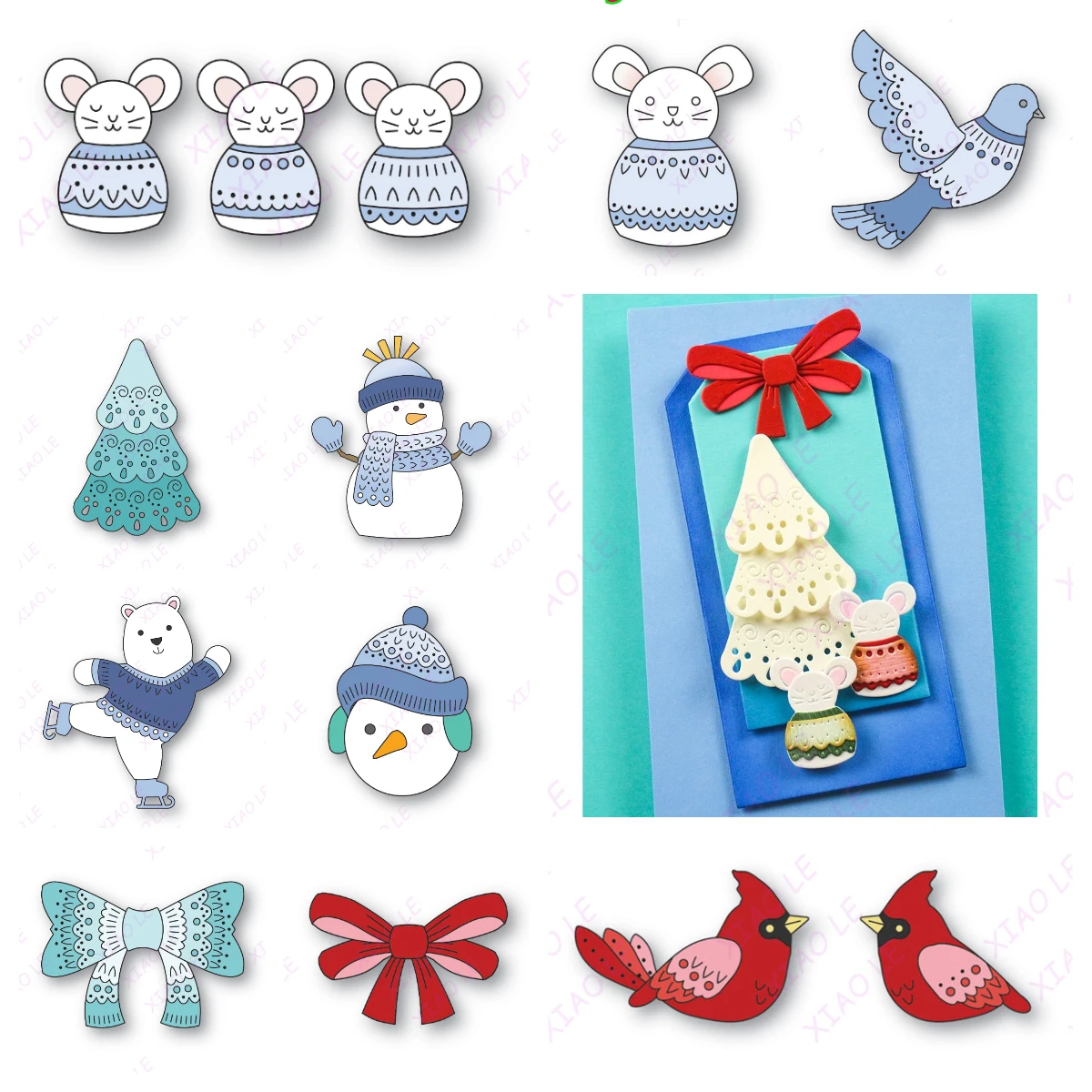 

Christmas Snowflake Bow Dies Metal Craft Cutting Dies for Diy Scrapbooking Paper Diary Decoration Manual Handmade for Embossing