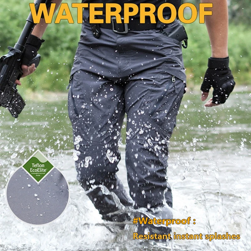 Taktische Cargohose für Herren, klassische Outdoor-Wanderhose, taktische Jogginghose, wasserdichte Hose mit mehreren Taschen – Detail 2