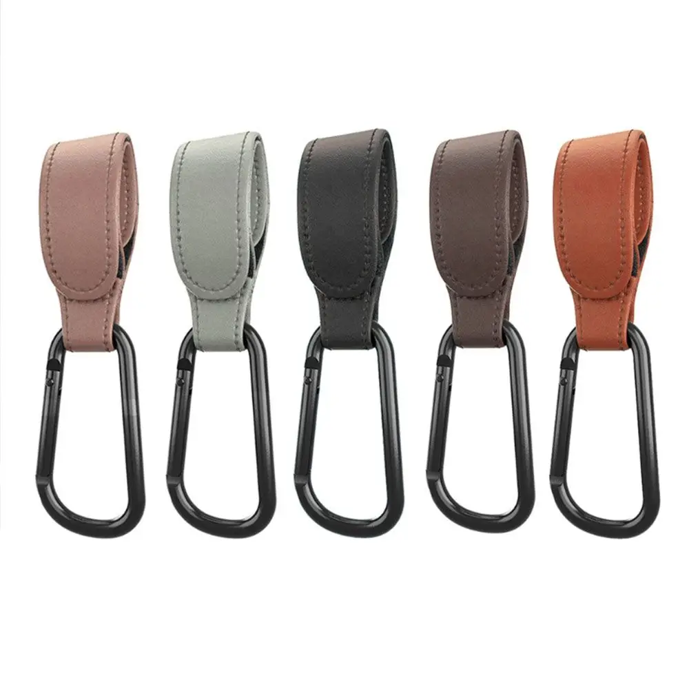 PU Leather Aluminum Alloy Carabiner Stroller Accessories Stroller Hooks Clips Cart Organizer Pram Hook Baby Bag Stroller Hook